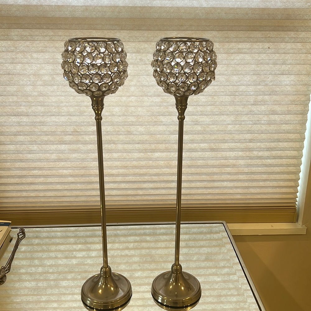 Two crystal candle stand